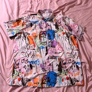 SHEIN Multicolor Abstract Men's Shirt